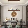 Customizable new Chinese-style camphor wood hand-carved wall hanging screen Chinese-style decorative painting porch living room background round 500*500mm
