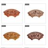 Customizable new Chinese wood carving pendant fan-shaped wall decoration wood carving painting camphor wood carving crafts background wall hanging wall