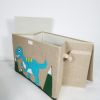 Linen Storage Box with Lid Animal Foldable Storage Box Cube Luggage Large Storage Box with Flip Lid 20.5x14InchSupport email contact