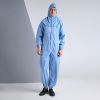 Anti static one piece clothing is one piece style, and the cuffs and cuffs are covered with a hood with elastic tightening band