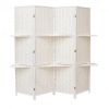 4Panel  Wicker Room Divider With Display Shelf    Foldable Room Divider