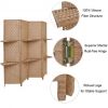 4Panel  Wicker Room Divider With Display Shelf    Foldable Room Divider