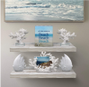 D'Topgrace Set of 2 White Color Wall Mounted Wooden Floating Shelves
