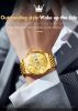OLEVS 9945 Hot Selling Minimalistic Lady Wrist Watch Thin Black Leather Green Dial Quartz Women Watches