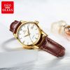 OLEVS 6629 Popular Products Diamond Genuine Leather Watch Wristwatches Automatic Mechanical Watches For women