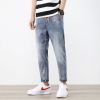 OEM New Cheap Full Length Cool Slim Fit Rock And Roll Style Distressed Ripped Denim Men's Jeans