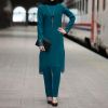 Women's abaya robe suit burnt flower dress two-piece spring dress