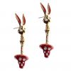 Cute Rabbit Mushroom Dropping Earring 18k Real Gold Plated Fashion Jewelry For Girl/ Women Gift