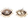 Secret Evil Eyes With Luxurious Pearl Stud Earring Jewelry In Copper Gold Plating For Women