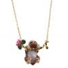 Multi Color Cute Enamel Koala Bear Pendant Tiny Chain Clavicle - 18k Real Gold Plated Necklaces Fashion Jewelry For Girl/ Women