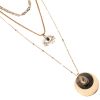 Secret Eye Collection Layer Chain Necklace With Hand Made Chain And Shell Element Pendant Necklace Jewelry For Woman