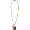 Classic T/O Bar With Multi Color Bead And Rose/ Clear Cubic Necklace Jewelry For Woman