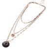 Secret Eye Natural Shell Stone Cluster Element Layer Chain Necklace With Multi Seed Bead Jewelry For Woman