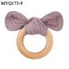 Cotton baby butterfly and beech wood ring teethers Toy