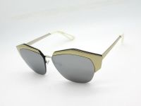 Irregular metal half-frame designer sunglasses
