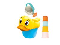 Children bathing and splashing beach toys fun duck splashing suit