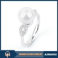 Fancy 925 silver jewelry cz pearl ring