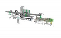 Fully automatic shaped glass cutting-breaking-grinding production line