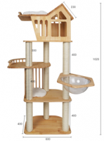 Sky realm solid wood cat climbing frame large