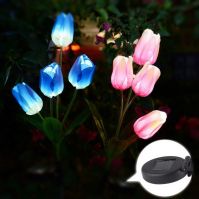 4LED Multi-color Changing Solar Tulip Stake Lights For Garden, Patio, Backyard