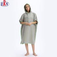 Microfiber Wetsuit Changing Robe Poncho with Hood, Quick Dry Hooded Towels Surf Poncho Beach Towels