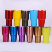 30oz double wall vacuum flask water tumbler stainless steel water bottle