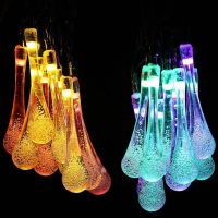 Led Solar String Lights 19.8ft 30 Led Water Drop Fairy Lights For Christmas (multi Color)