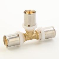 Equal Tee Brass Press Fittings for Compsite Pex Pipe with Watermark/Acs/Wras/Skz/Aenor Certificate