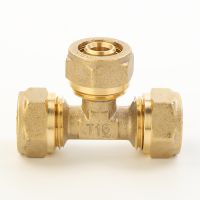 Brass Screw Fitting For Pex-al-pex Multilayer/composite Pipes For European Market-equal Tee