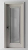 Perfetto white gray bathroom HPL LVL wood core door with glass