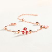 925 Silver Rose Gold Plated Chain Bracelet With Charms For Women