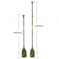 Light weight 3 pieces carbon fiber telescopic sup paddle for surfing from professional manufacturer
