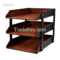 Office Desk Leather File Organizer Tray