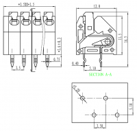 Russian Hot 250 terminal block for electronic ballasts 3.5mm pitch VDE UL CE Approved 