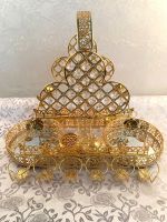 Hot Sale Gold And Silver Plating Tray Fruit Basket Candy Bow For Kitchen Home Decoration