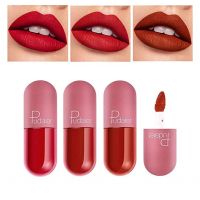 Capsule Matte Lipstick Lip Makeup Kit, Velvety Liquid Lipstick Waterproof Long Lasting Durable Beauty Cosmetics Lipstick