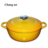 Enameled cast iron dutch oven casserole with dual loop handle 22cm
