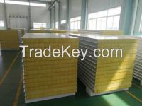 50-150mm Thickness Rockwool Sandwich Panel For Metal Wall Cladding Sys