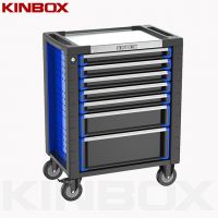 Ningbo Kinbox 7 Drawer Workshop Garage Metal Tool Cart /Tool trolley / Toolbox Cabinet with Handle and Wheels 