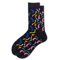 Colorful Patterned Cotton Socks for Women Casual Crew Socks