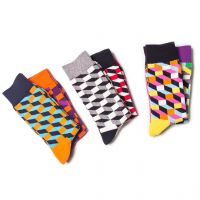 Colorful Patterned Cotton Socks for Women Men Casual Crew Socks