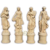 Four season fair stone woman statues marble sculpture for garden