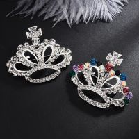Crystal Crown Brooch Pins