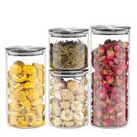 Glass Food Storage Bottle with Cover Sealed Grains Nuts Jar Can Kitchen Sorting Food Storage Box Container