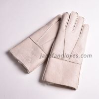 Wholesale customized hand-sewing winter warm women men sheepskin gloves
