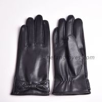 Wholesale sheepskin leather gloves winter touch screen gloves for ladies