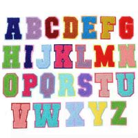 chenille letters alphabet badges, chenille lettering patches CNL071