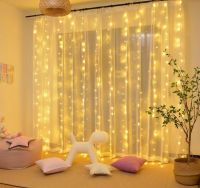Ready To Ship Beautiful Twinkle Star 300 LED Window Curtain String Holiday Light for Wedding Party Decoration