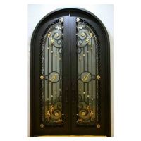 Wrought Iron Front Double Entry Doors Custom Made and Wholesale Hench Id2