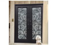 Wrought Iron Front Double Entry Doors Custom Made and Wholesale Hench Id4